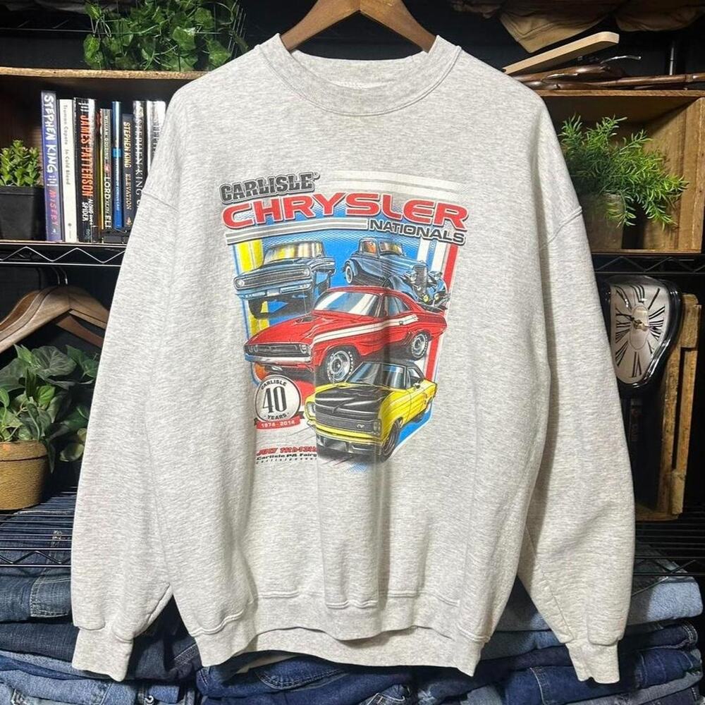 2014 Chrysler Nationals NASCAR Racing Graphic Sweatshirt Crewneck Mens XL Gray